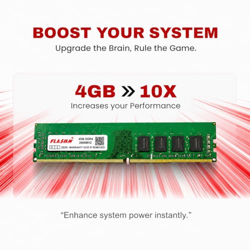 Image of 4GB DDR4 Desktop RAM, 2666MHz, PC4-21300, Long DIMM Memory Module for PC