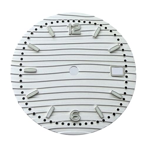 Watch Dial NH35 Dail Green Luminous 30.5mm Fit NH35/NH36Automatic Movement Case(White-W)