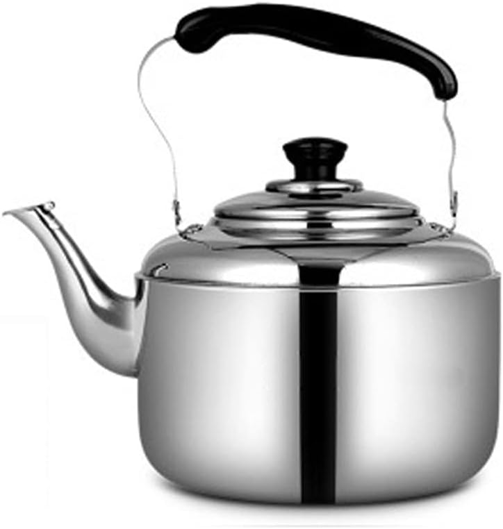 Stainless Steel Whistle Kettle Gas Household Teapot Kettle Kettle Induction Cooker (Color : Silver, Size : One size) (Silver One size)