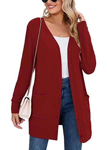 Image of Heymoments Lightweight Open Front Cardigan Sweater for Women Long Sleeve Causal Bolero Button Down Soft Outwear Tops