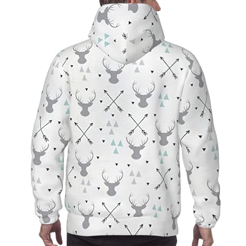 Chasse flèches triangles cerf pull homme résistant au vent | Vêtement d'hiver doublé