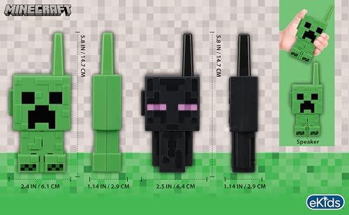Image of eKids Minecraft Walkie Talkies for Kids, Static Free and Extended Range, Indoor and Outdoor Toys for Fans of Minecraft Toys