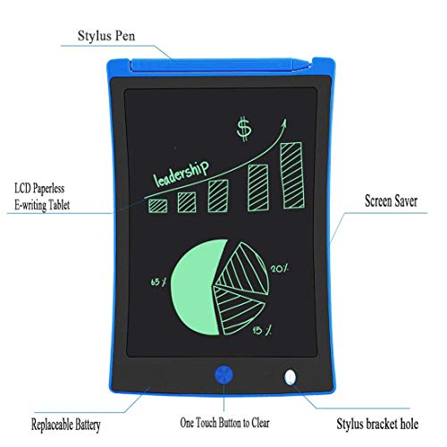 LCD Writing Tablet, 8.5-Inch Writing Board Doodle Board, Electronic Doodle Pads Drawing Board Gift for Kids and Adults at Home,School and Office (Blue)