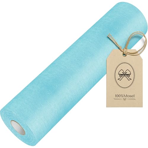 100%Mosel Chemin de Table en Non-tissé, en Bleu Ciel (30 cm x 25 m), Nappe décorative pour...