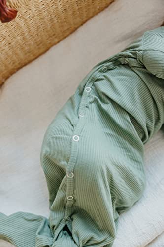 Copper Pearl Baby Gown - Knotted Newborn Sleepers for Baby Boy and Girl, Soft Stretchy Long Sleeve Infant Gowns with Bottom Tie and Hand Mittens, Perfect Hospital Coming Home Outfit (Clover)4