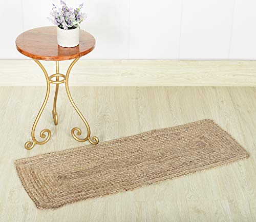 Madhu International Natural Jute Table Runner Rug, Long-Lasting Hand-Woven Rectangular Area Rug, Made From Jute Material For Indoor & Covered Door Entrances, 13 X 48 Inch #TOP4