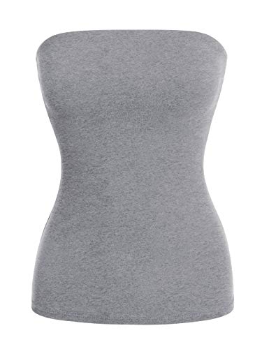 Image of MixMatchy Women's Stretchy Strapless Tube Top Y2K Bandeau Top