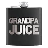 TOUNER Grandpa Juice Hip Flask for Shot Drinking of Whiskey and Vodka, Retirement Gifts for Dad,Funn
