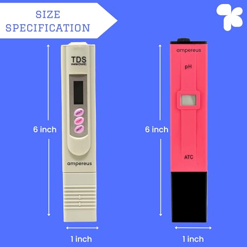 Image of AMPEREUS Digital TDS & pH Meter | Water Quality Tester for Home, RO, Aquarium & More | Accurate Water Purity, pH Level & TDS Checker for Reliable Testing
