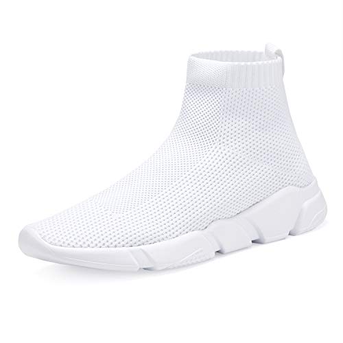 VAMJAM Men's Socks Sneakers Slip On Lightweight Breathable Comfortable Fashion Walking Shoes… 8 White 001