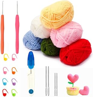 Bakecat Crochet Kits for Beginners Adults, Crochet Starter Kit, Crochet Sets for Adults with Wool.