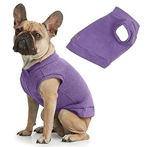 ESPAWDA Casual Stretch Comfort Cotton Dog Sweatshirt Sweater Vest for Small Dogs, Medium Dogs, Big Dogs (Medium, Purple)