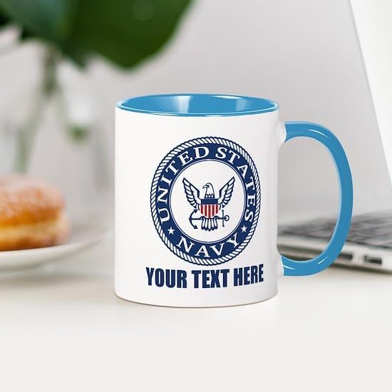 CafePress Custom Personalized Personalized United States Navy Large Mug 11 oz (325 ml) Ceramic Coffee Mug