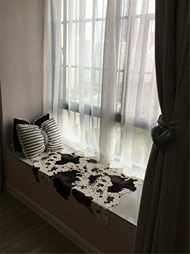 Cut Cow Print Rug 3.6X2.5 Feet Faux Cow Hide Rug Animal Printed Area Rug Nice Carpet For Home Decorating Kids Room 29.5" W X 43.3" L #TOP4