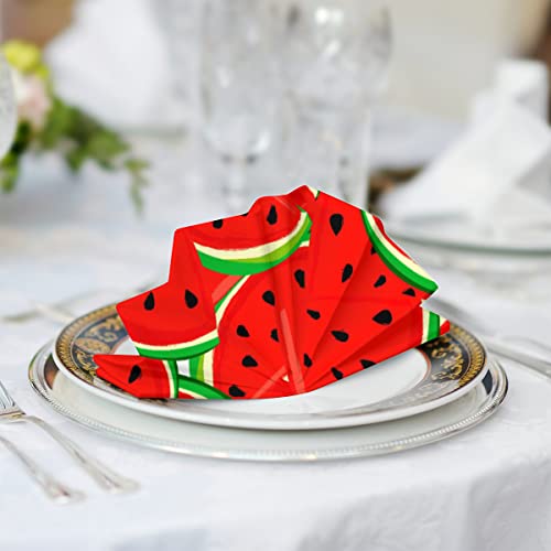 Cartoon Watermelon Cloth Napkins Set Of 6 Dinner Napkins Washable Table Napkin For Cocktail Home Wedding Banquet Party Restaurants 20 X 20 Inch #TOP1