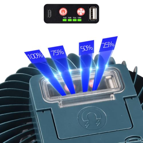 Ventilador para tienda de campaña con luz LED contra el calor 3