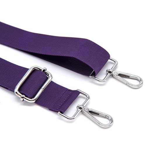 Image of S&loyoe Purse Straps Replacement Crossbody Bag Strap Adjustable Wide Guitar Straps for Handbags 1.5inch (A pure purple silver)