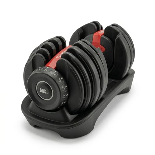 Halter Ajustável Até 24kg MKFIT Dumbbell Profissional com Anilhas, Barra e Travas de Segurança, Peso Regulável para Musculação, Treino em Casa, Academia, Fitness, Alta Durabilidade