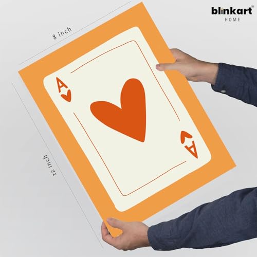 Image of BLINKART Ace Orange Aesthetic Modern Art Walls With Frame | Natural Wood Texture | Living Room Bedroom Office Wall Decoration | Poster Home Decor Frames Wall Bedroom | 12x8 Inches(D63)