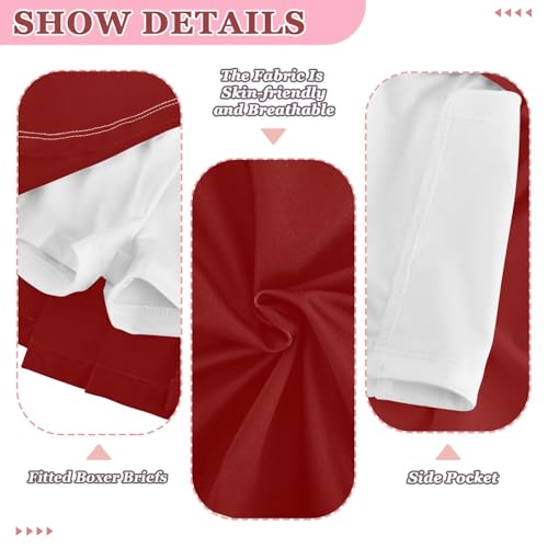 Tennis Skort for Girls Athletic Active Skirts with Shorts High Waisted Cheer Skorts Dark Red3