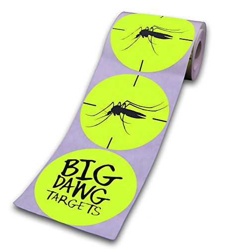 Big Dawg Targets Rollo de 250 dianas fluorescentes, 7,6 cm, autoadhesivo, mosquito