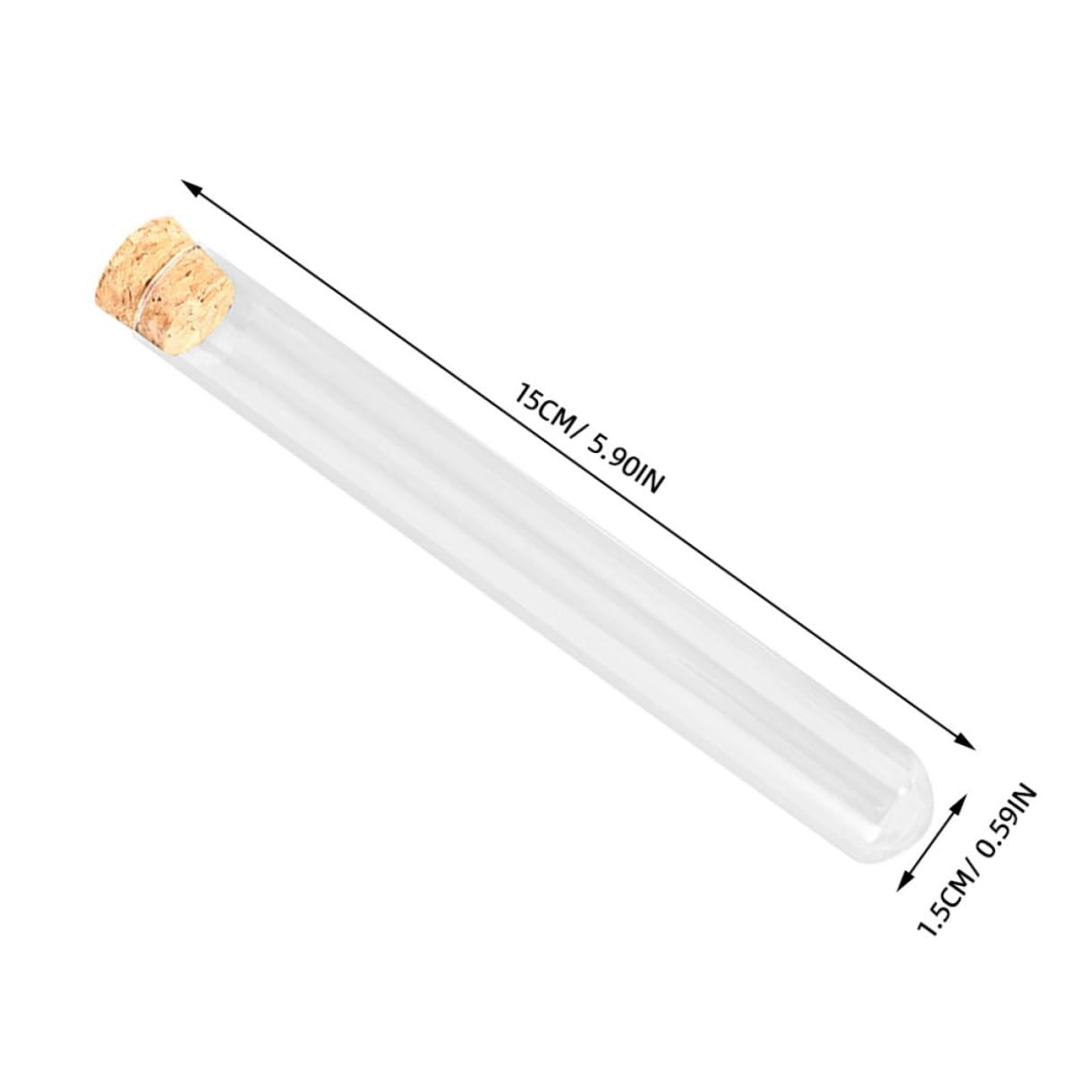 ABOOFAN 5 Set Accessori Per Provette Da Laboratorio Provetta Di Sughero Provette Con Tappi Di Sughero Test Terrarium Jar Contenitore Contenitori Per Confettata Di Legno 10 Pezzi * 5