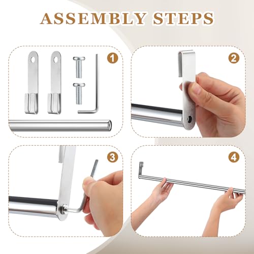 Threehoney 2 Pack 36\" Garment Hanger Bar for Industrial Shelving Wire Closet Shelving Garment Rod Clothes Rod Wire Shelving Accessories (Silver)