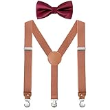 【TAMAÑO AJUSTABLE】 - TIRANTES: El conjunto está disponible en 3 tamaños (largo de 60,9 cm a 78,7 cm). Los tirantes son ajustables y elásticos, aptos para niños de 7 meses a 5 años. PAJARITAS: Longitud: 10 cm / 3,93 pulgadas Ancho: 5 cm Longitud del cuello: 31 cm-49 cm (12,2 pulgadas-19,2 pulgadas). La pajarita también es ajustable y se puede ajustar según la situación real del niño.