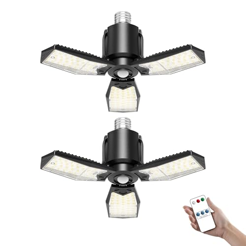 Kryoza Motion Sensor Garage Lights 2 Pack, 8000LM Led Motion Sensor Light Indoor, E26 Screw in 6500K...