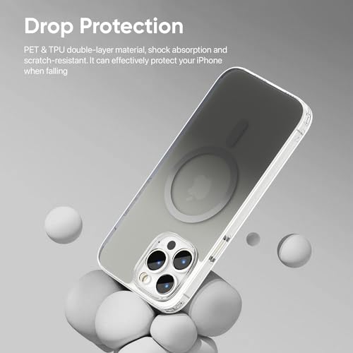 Image of Vaku Luxos Maven Magpro Back Cover Case for iPhone 15 Pro Scratch Resistant Slim Fit Protective Design Military-Grade Protection Compatible with Mag-Safe Wireless Charging - Grey