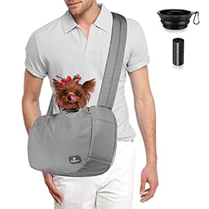 PHILORN Verstelbare Draagtas Honden Kat, Handenvrij Reistas Hond, Hondendrager met Zacht Gevoerde Schouderriem, Ademend Gaas en Extra Zakken, Voor Kleine tot Middelgrote Puppy Kat tot 30 lbs