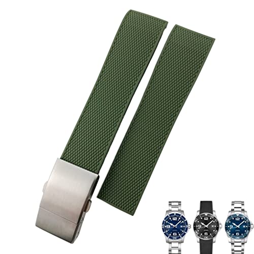 Bracelet de montre en silicone noir SCRUBY extrémité incurvée 19mm 20mm 21mm