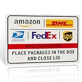 Lieferanleitungsschild für 4 Transportdienst-Logos Pakete, Dropbox-Standort