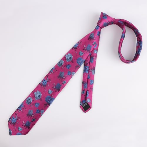 Image of Alizeal Mens 3.15'' Colorful Flower Pattern and handkerchief Necktie Set