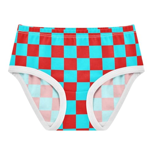 Red and Teal Buffalo Checkered Toddler Girls's Underwear 2T