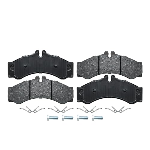 Image of Detroit Axle - Front or Rear Brake Pads for 2002-2006 Dodge Freightliner Sprinter 2500 3500 Ceramic Brake Pads with Hardware Set 2003 2004 2005 Replacement