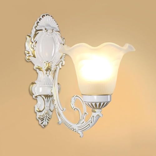 Applique murale anti éblouissement en verre opaque avec support en métal noir ZR98US
