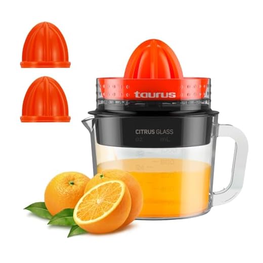 Taurus Citrus Glass Exprimidor, Rotación de Doble Sentido, 30 W, 1 Liter, 0 Decibelios, Plástico, Multicolor
