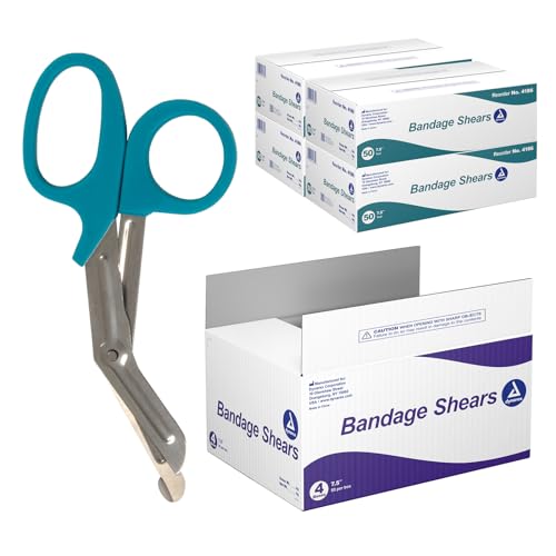 Ciseaux à bandage lot 200 Dynarex 19 cm bleu sarcelle matériel infirmerie