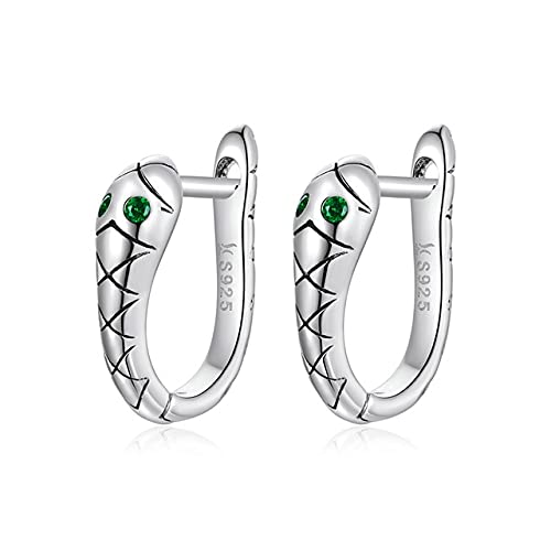 Boucles d'oreilles Serpent Argent et Zircone Vert, le Cadeau Idéal pour Femme