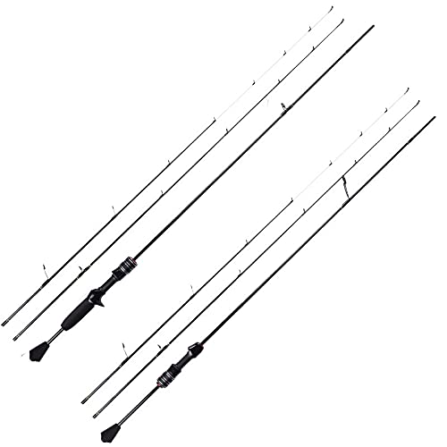 MavllosDELICACY UL Casting Fishing Rod Spinning Ultralight Tubular + Solid 2 Tips Carbon Fiber L.W 0.6-8g