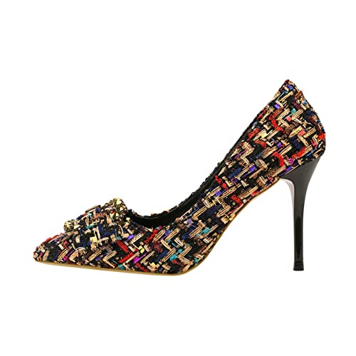 Chaussures talons hauts en laine à boucle cristal pour vos tenues de soirée d'automne