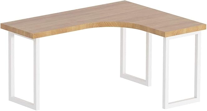 Computer Desk Simple Wood and Metal for Writing Small Bedroom Den Modern Large L-Shaped Corner for Home Office Computer Desk Entertaining Reading Learning Not Only for Home Office Color Natural, Size 160x100x75cm
