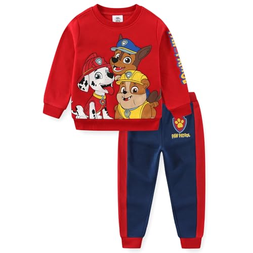 Paw Patrol Nickelodeon Marshall Chase Rubble Boys Sweatshirt and Pants 2 Piece Set for Toddler and Little Kids