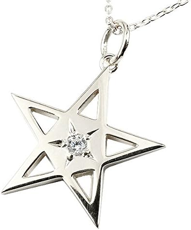 Amazon K18wg 18金 メンズ 星 スター ネックレス ペンダント ダイヤモンド ホワイトゴールド ダイヤ 一粒 ネックレス 通販
