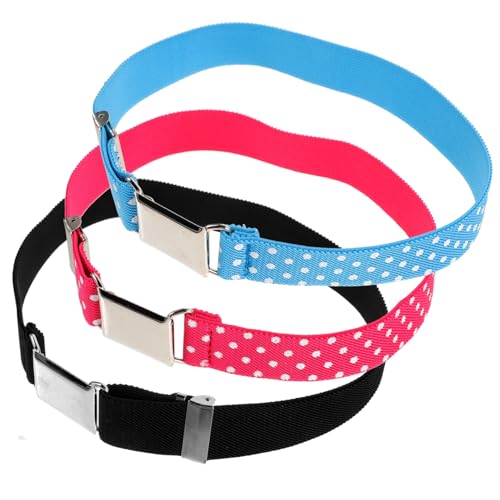 Beaupretty 3pcs Elastic Waist Belts for Boys and Girls Comfortable Boy Girl Belts Buckle for Daily Wear and School Uniforms