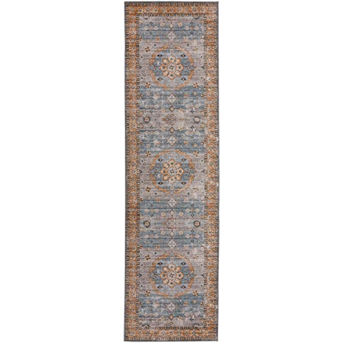 Decomall Feaona Runner Rug, Entryway Runner Rug, Traditional Persian Long Rug For Hallway Kitchen, Blue 2’6”X9’ #TOP1