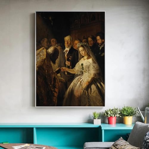 Tableau Le mariage inégal de Vasily Pukirev reproduction sur toile 70x100cm pour décoration