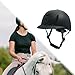 JISADER Horse Riding Helmet Adjustable Equestrian Hat Head Cap Strong Hardness Lightweight Shockproof Removable Liner Suitable for Kids Outdoor Sports, Full Black
