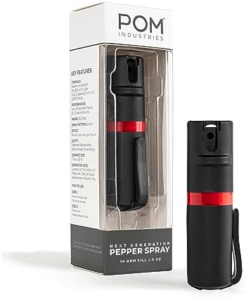 POM Pepper Spray Pocket Clip, Quick Flip Top Safety, Maximum Stre...
